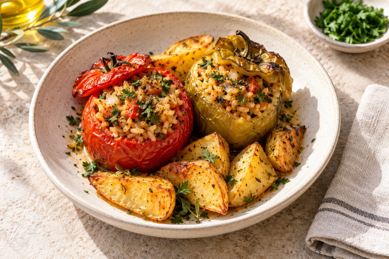 Illustrative stuffed vegetables · not photographed at Laona