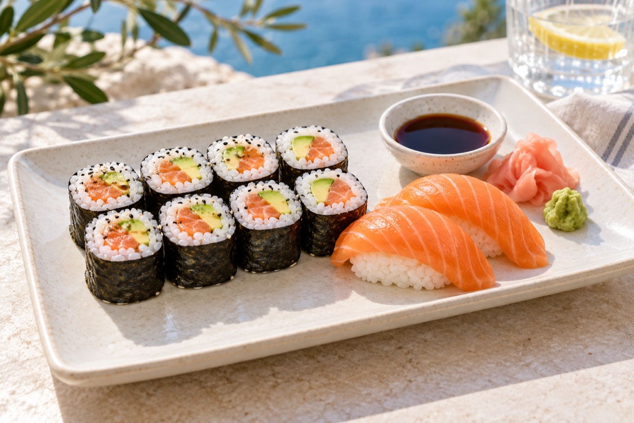 Illustrative sushi · not photographed at Antasia